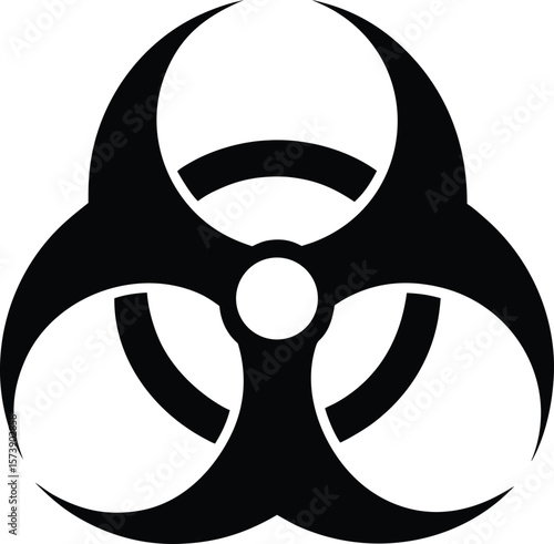 biohazard symbol on black background