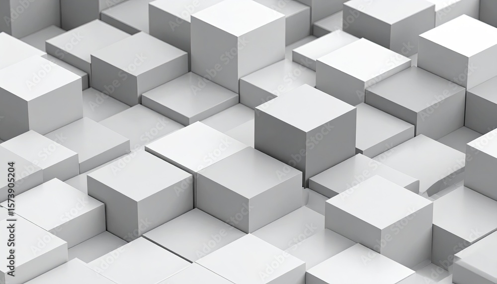 Fototapeta premium Abstract geometric pattern of stacked cubes