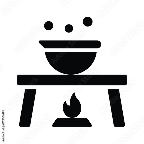 Here is a glyph style icon of lab heating experiment