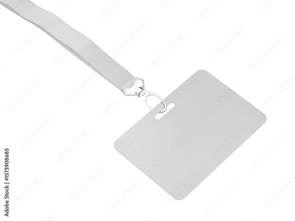 Fototapeta premium White ID Card with Ribbon