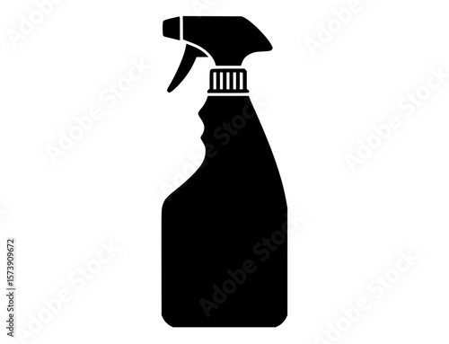 Minimalist black silhouette of a spray bottle