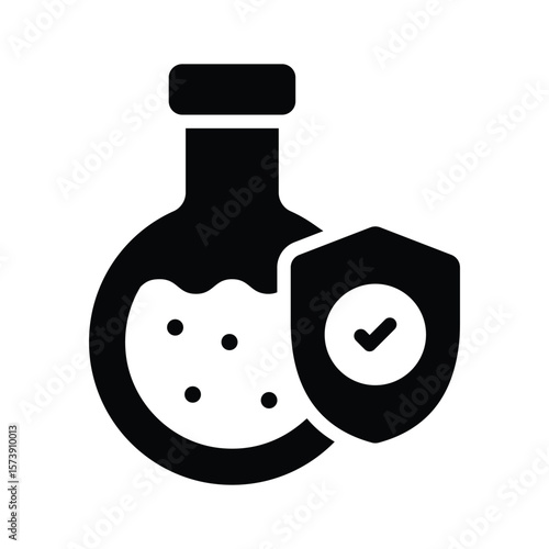 Ready to use glyph style icon of lab safety concept