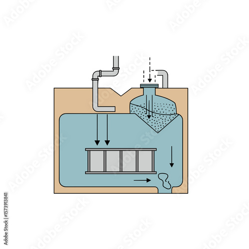 Modular Septic Tank Filtration Unit – Cutaway Diagram