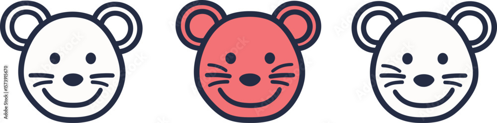 Obraz premium red and white striped beads