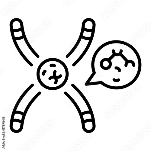 A line style icon showing chromosome
