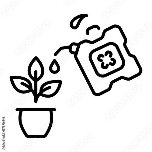 An outline style icon depicting biofertilizer