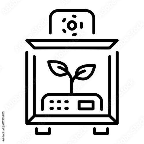 A linear style icon representing bio chamber