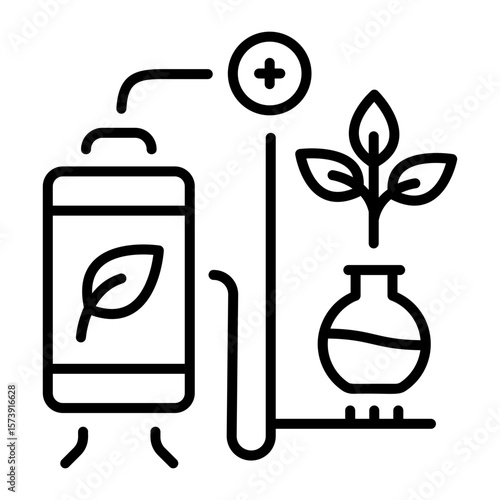 An outline style icon depicting a bioreactor