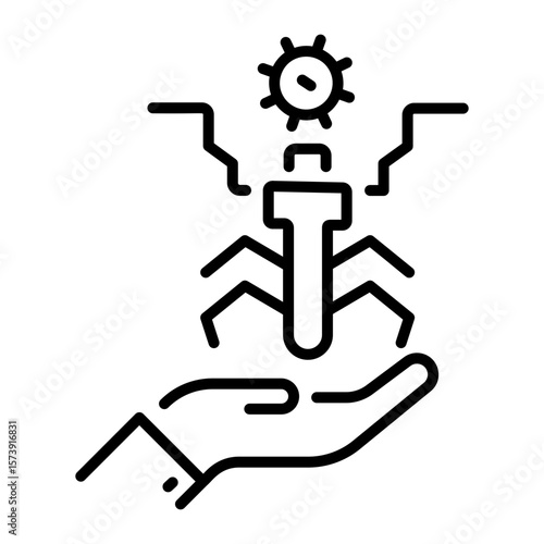 Free Download A line style icon showing mechanical insect - GFXLoad