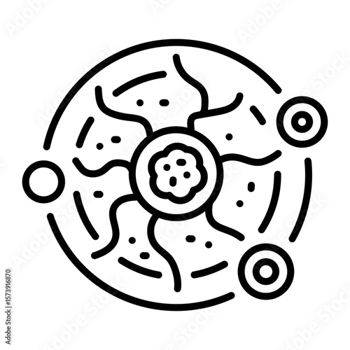 An outline style icon depicting hydroponics