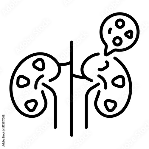 A linear style icon representing kidney stone
