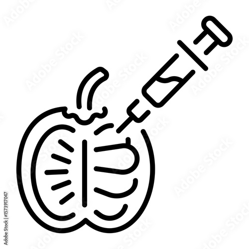 A line style icon showing gmo food