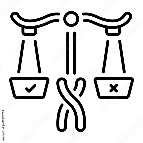 An outline style icon depicting bioethics
