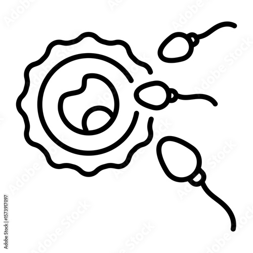 An outline style icon depicting fertilization