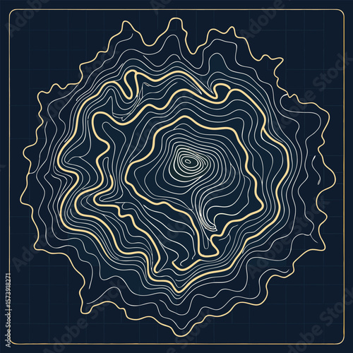 topographic line contour map background, geographic grid map