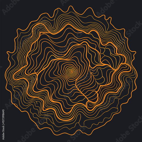 topographic line contour map background, geographic grid map