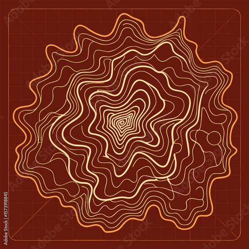 topographic line contour map background, geographic grid map