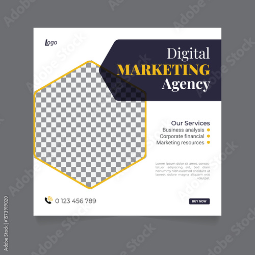 Digital marketing social media post business webinar for social media story, business post or stories banner template geometric shape design for attractive abstract elements post background space