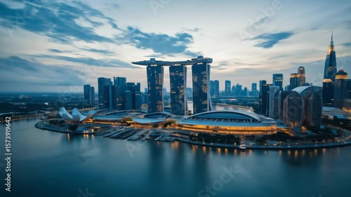Singapore Marina Bay Sands Skyline Sunrise