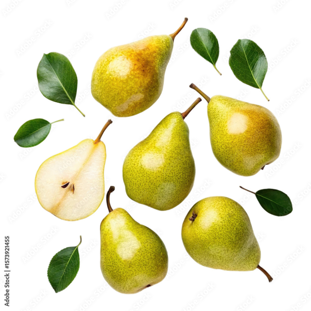 Fresh pears on transparent Fresh pears on transparent