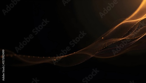 Futuristic gold lines on a black surface,