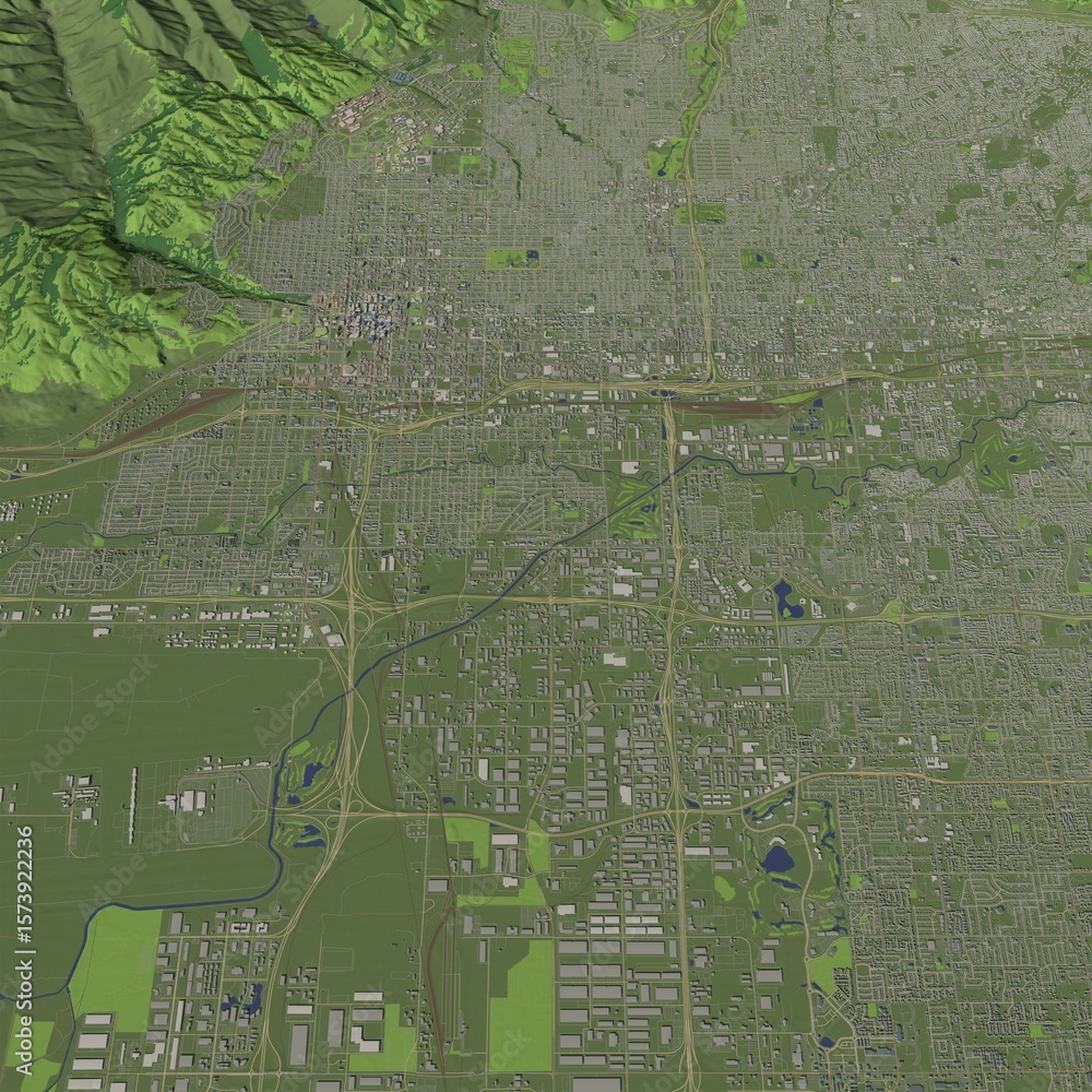 Fototapeta premium 3D illustration of city and urban in Salt Lake City Utah USA