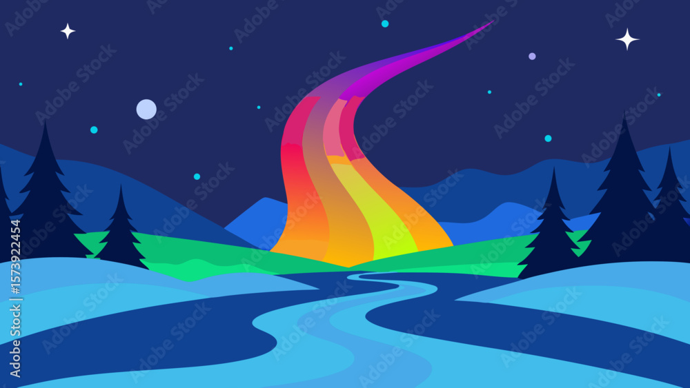 Fototapeta premium christmas night landscape