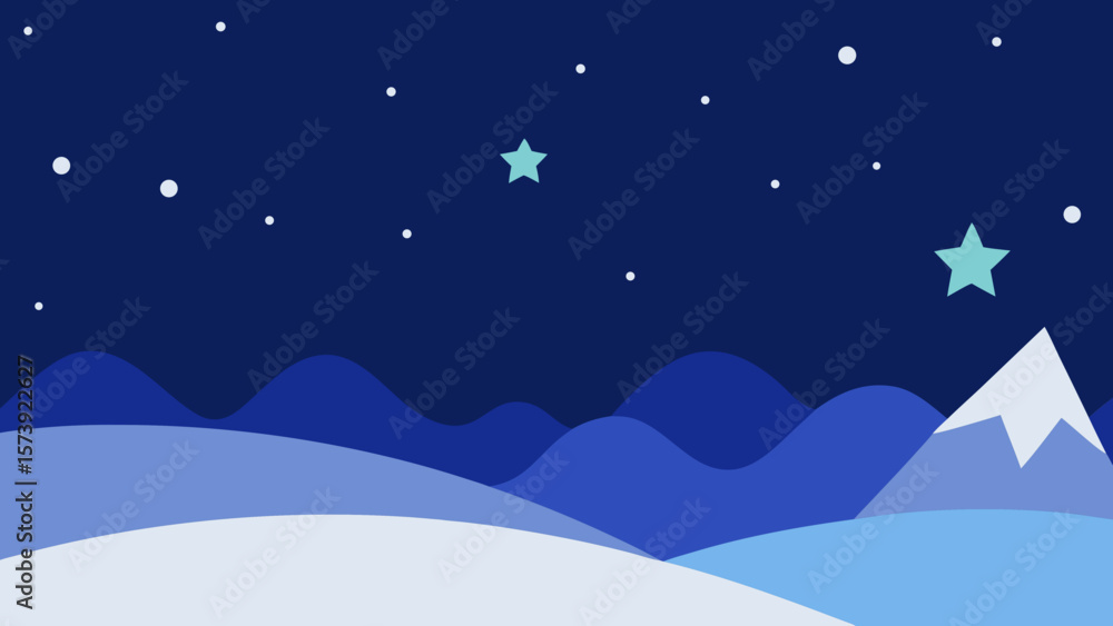 Naklejka premium christmas night landscape