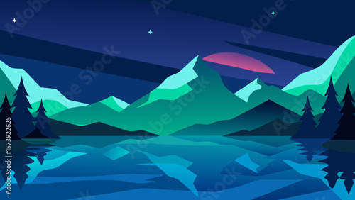 mountain landscape vector illustration
