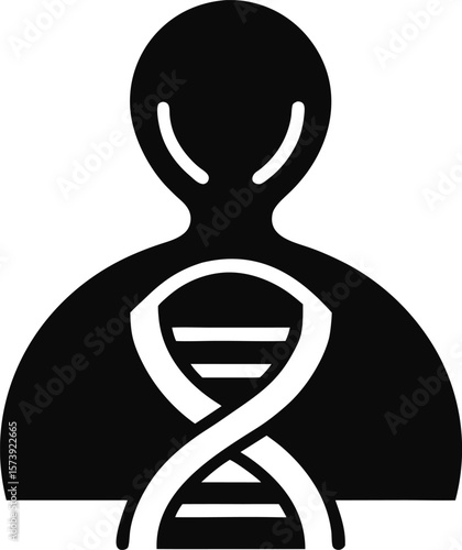 Dna helix icon gene sign black biology symbo