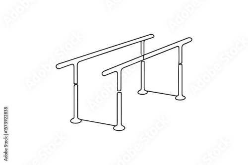 Parallel bars continuous one line drawing minimalism design