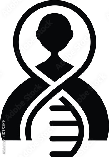 Dna helix icon gene sign black biology symbo
