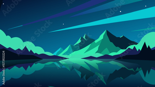 mountain landscape vector illustration