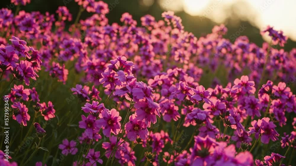 Beautiful pink wildflowers bloom in a field at sunset creating a serene and peaceful natural scene Beautiful pink wildflowers bloom in a field at sunset creating a serene and peaceful natural scene