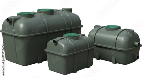 Plastic Septic Tanks Isolated on White Background