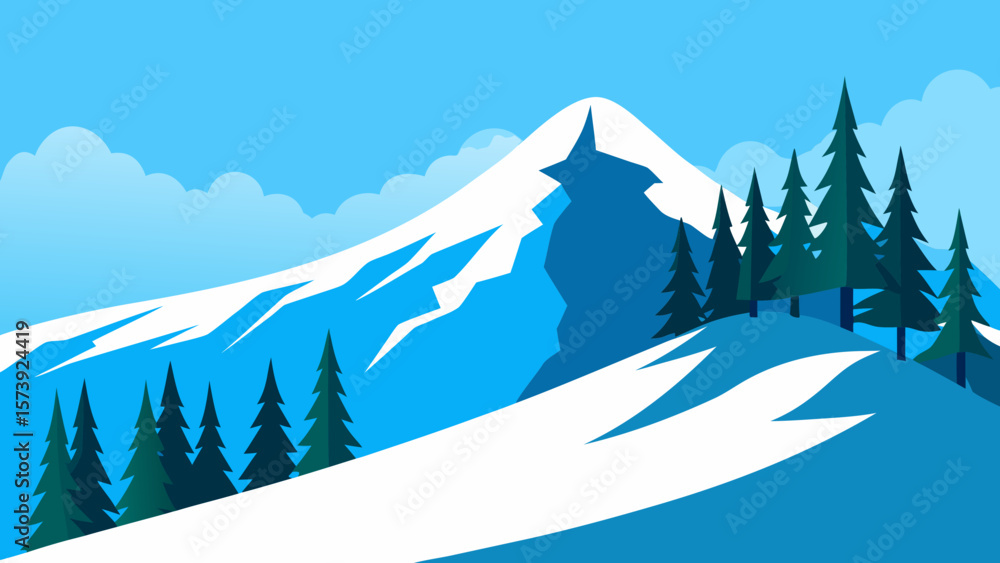 Fototapeta premium winter landscape with mountains