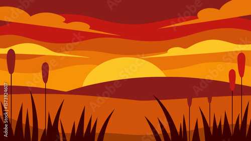 sunset in the mountains