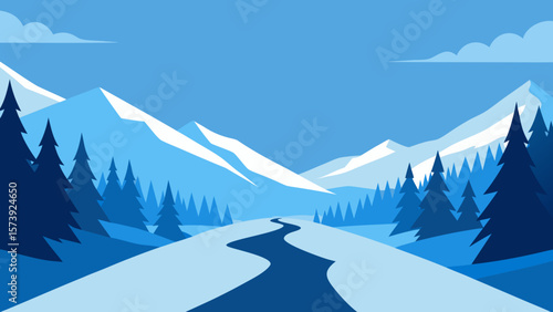 winter mountains landscape