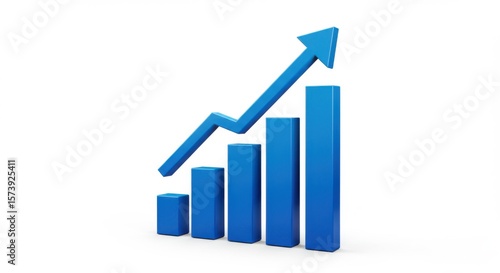 Blue 3d bar graph with an upward trending arrow indicating growth and success Free Download Blue 3d bar graph with an upward trending arrow indicating growth and success - GFXLoad