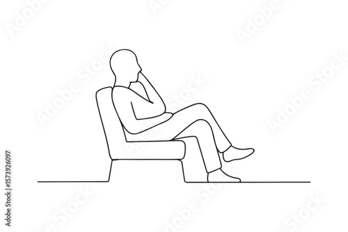 Relaxed position with backrest continuous one line drawing minimalism design