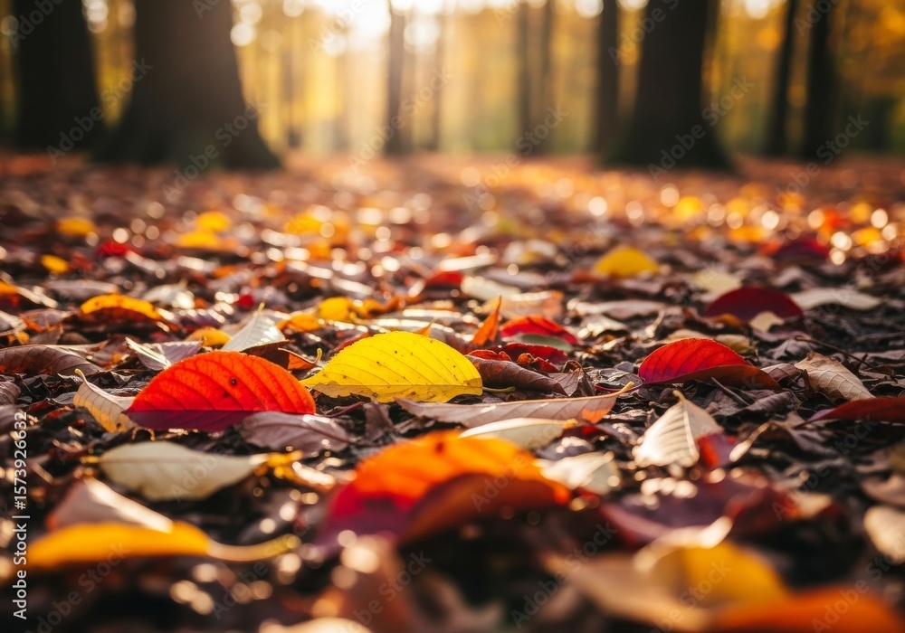 Autumn Leaves Path Sunlight - Colorful autumn leaves scattered on a forest path, bathed in warm sunlight. Autumn Leaves Path Sunlight - Colorful autumn leaves scattered on a forest path, bathed in warm sunlight.