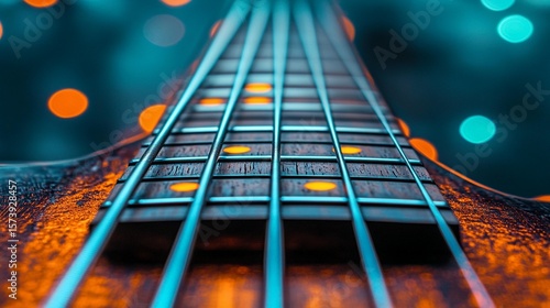 Bass Guitar Close-Up: Strings & Fretboard