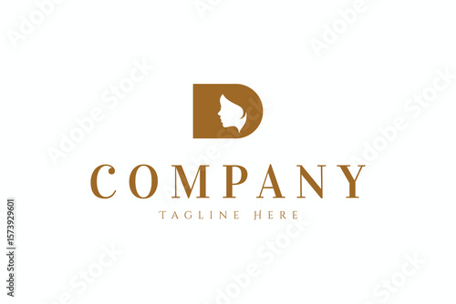 Monogram Letter D Hair Beauty Woman Logo