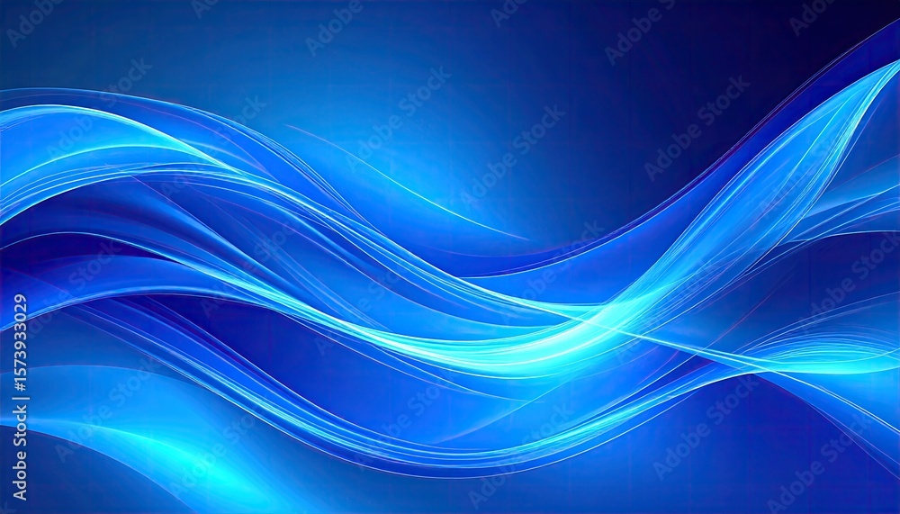 Fototapeta premium Abstract flowing blue waves