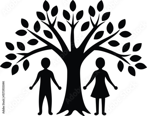 family tree silhouette representing three generation silhouette vector