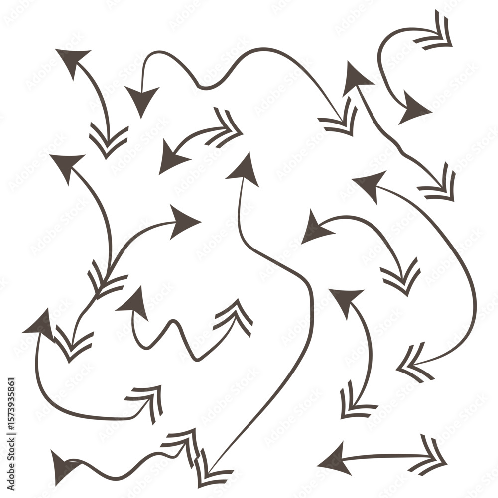 Fototapeta premium Set of Hand drawn vector arrows doodle vector illustration EPS 10 Set of Hand drawn vector arrows doodle vector illustration EPS 10