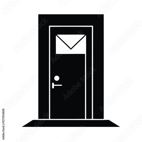 Modern apartment front door silhouette with sleek design for urban living and architecture