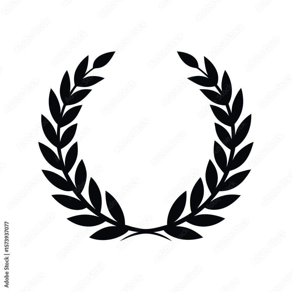 Floral laurel wreath frame silhouette for certificates invitations and elegant borders Floral laurel wreath frame silhouette for certificates invitations and elegant borders