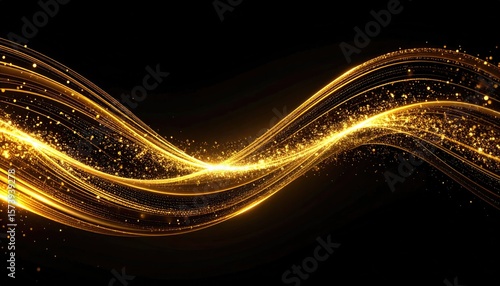 Abstract golden wave design (4)