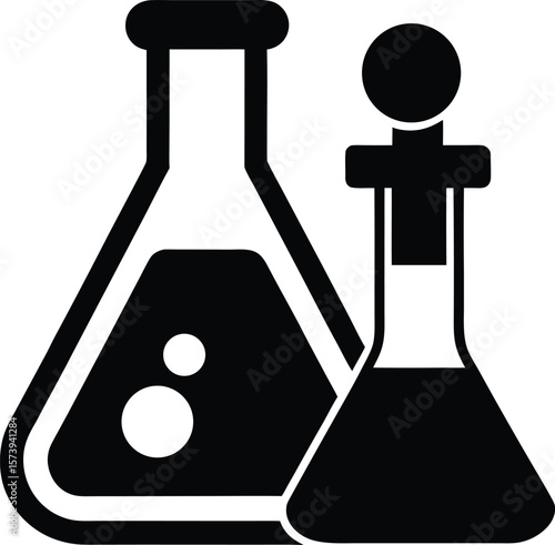 Artistic and precise erlenmeyer flask vector